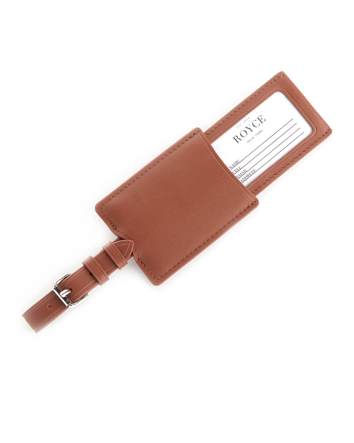 Royce New York Retractable Luggage Tag In Tan