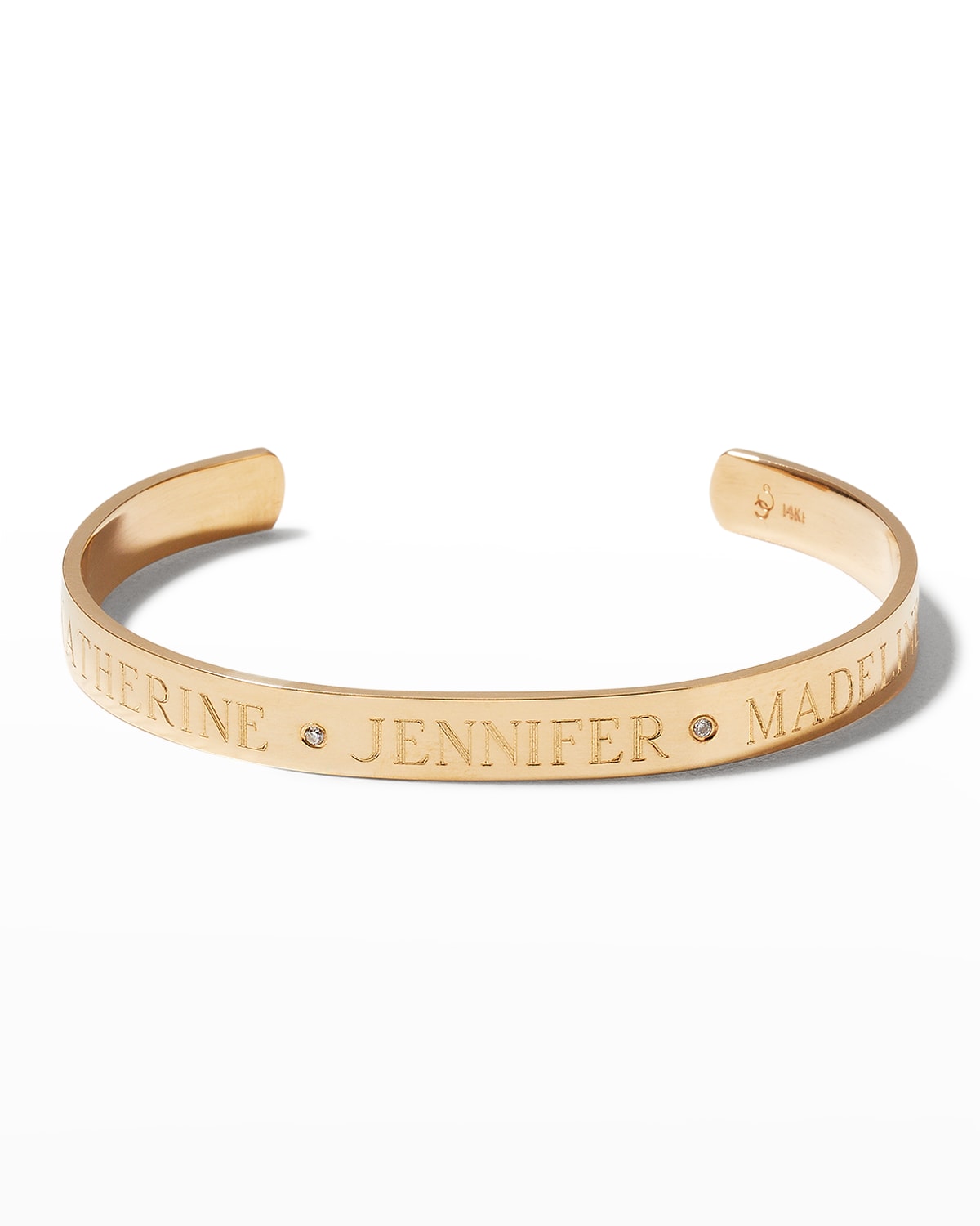 Ciela 14K Gold Trio Name Cuff with Accent Diamonds