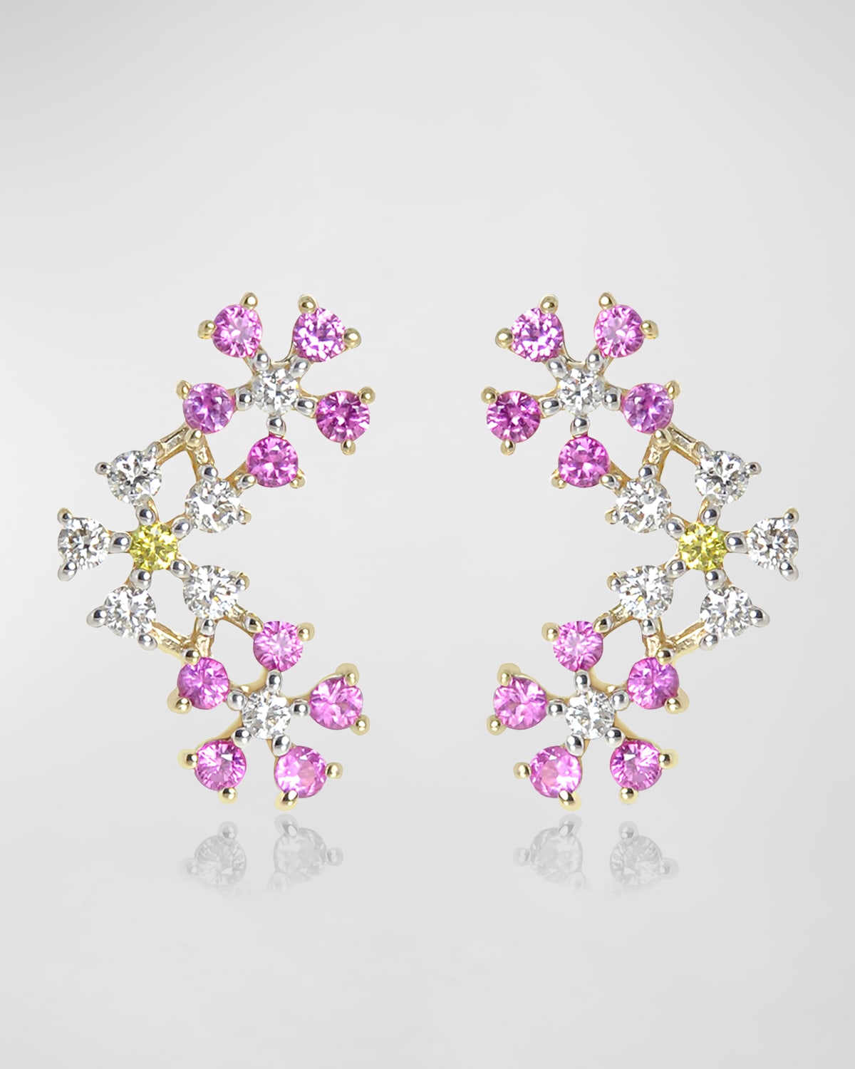 Triple Daisy Climber Earring, Single (Left)