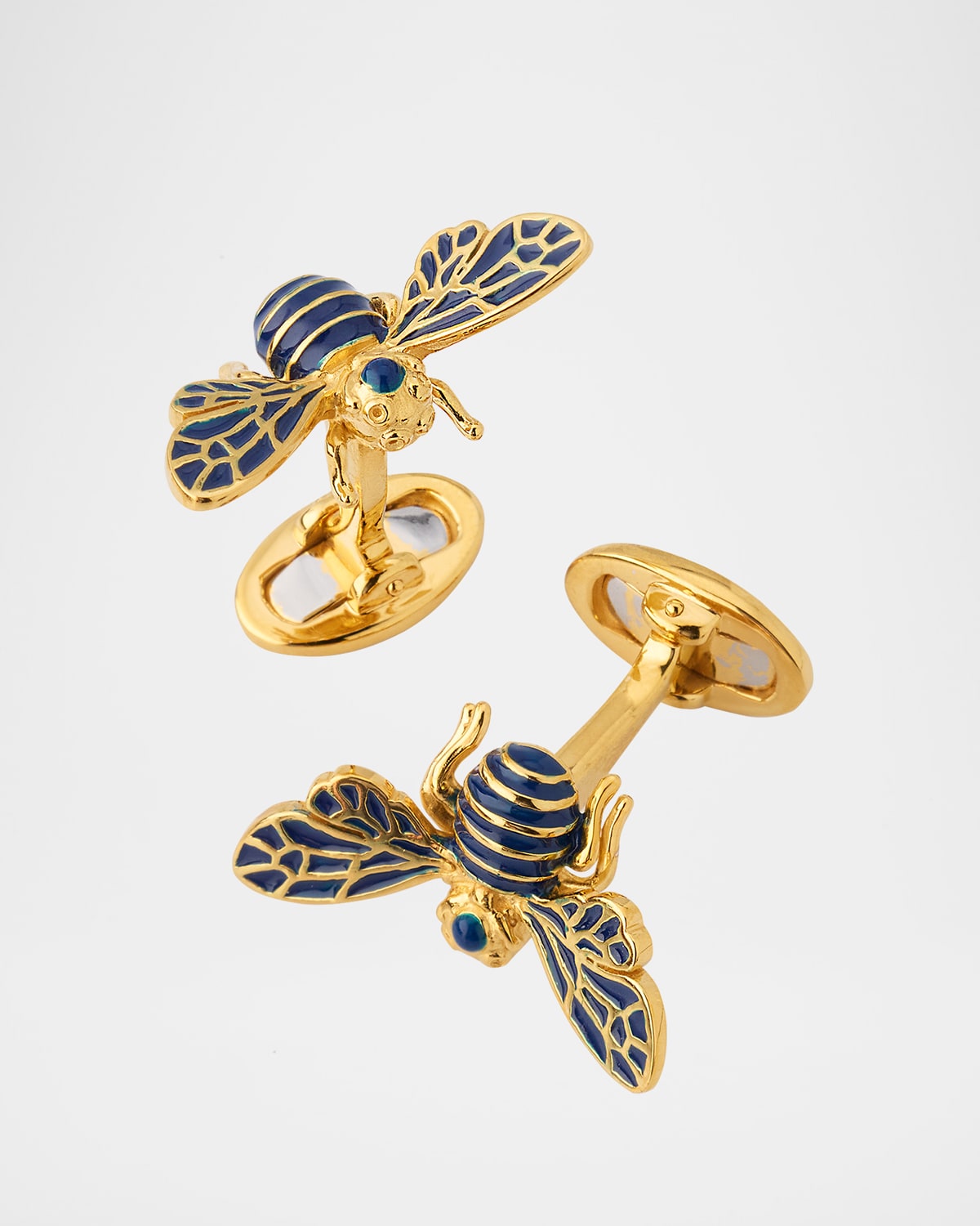 Men's 18K Gold Vermeil and Enamel Bee Cufflinks