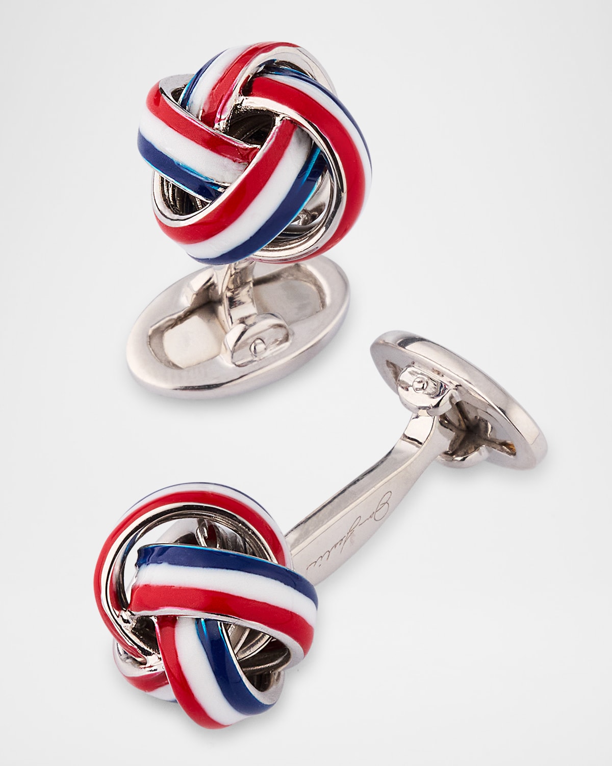 Men's Sterling Silver Enamel Knot Cufflinks